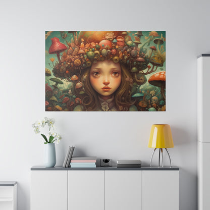 Surrealist Pop Art AI generated Head full of Magic Mushrooms | Stretched Canvas Print