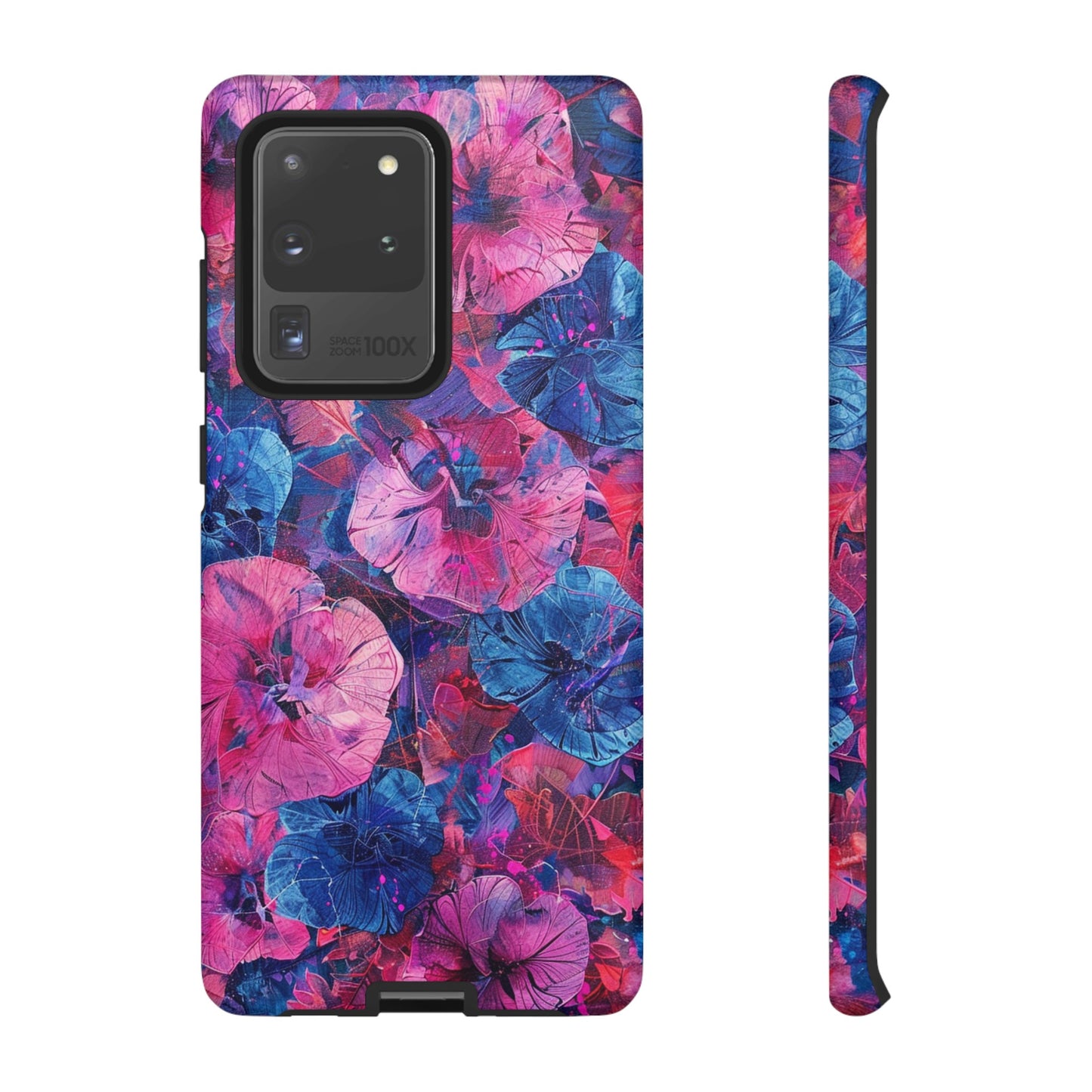 Magenta and Blue Color Floral Explosion Phone Case