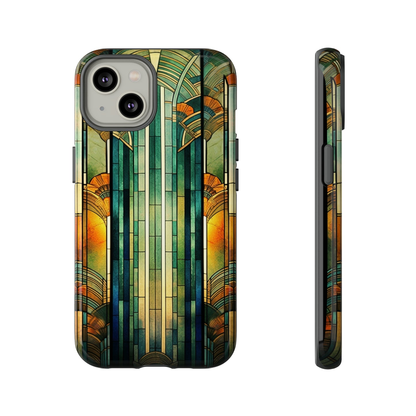 Art Deco Stained Glass floral Phone Case for iPhone 15, 14, Pro Max, 13, 12 & Samsung Galaxy S23, S22, S21, Google Pixel