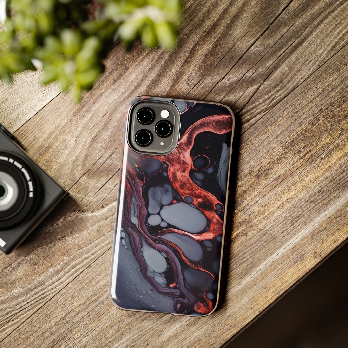 Marbled Dark Lava Flow Phone Case | Embrace the Vibrant Magma Vibes