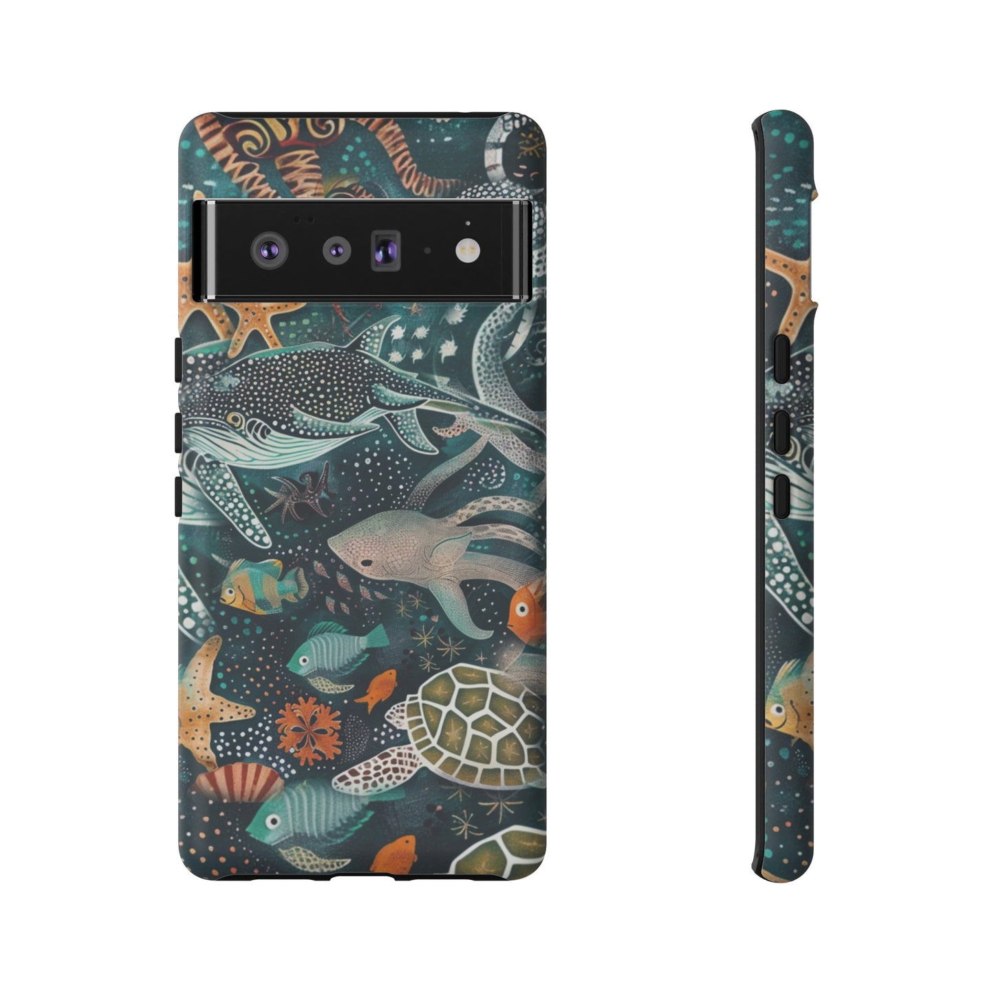 Undersea World Shark, Turtle, Manta Ray Phone Case