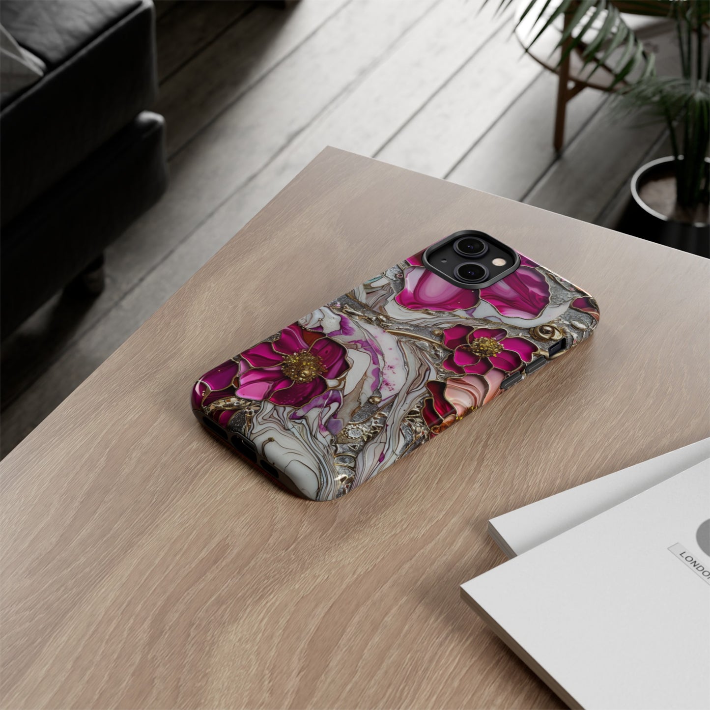 Stained Glass Magenta Floral Paisley Explosion Phone Case