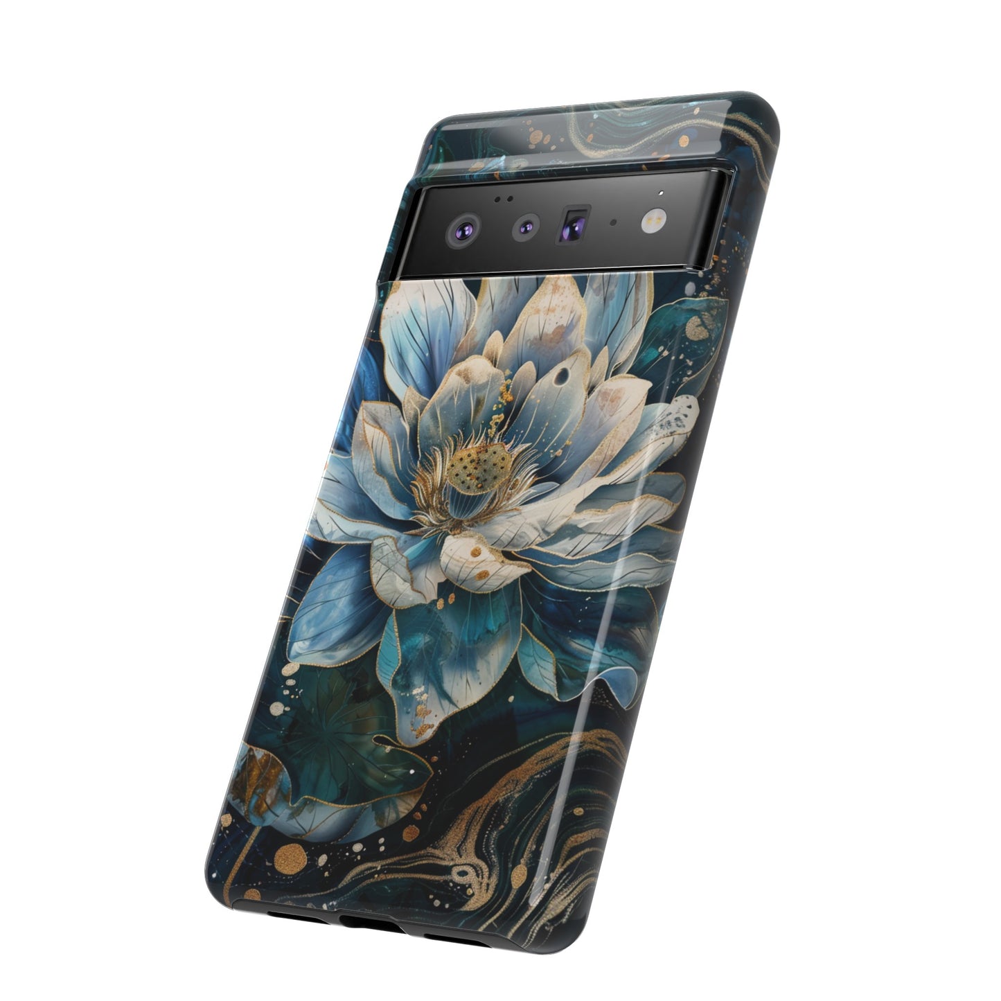 Zen Stained Glass Lotus Floral Design Phone Case