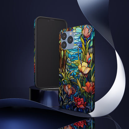 Stained Glass Floral Aesthetic iPhone Tough Case | Embrace Elegance and Durability