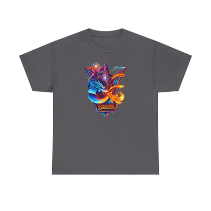 Fantasy Dungeons & Dragons Wizard and Dragon Retro Fantasy T-Shirt