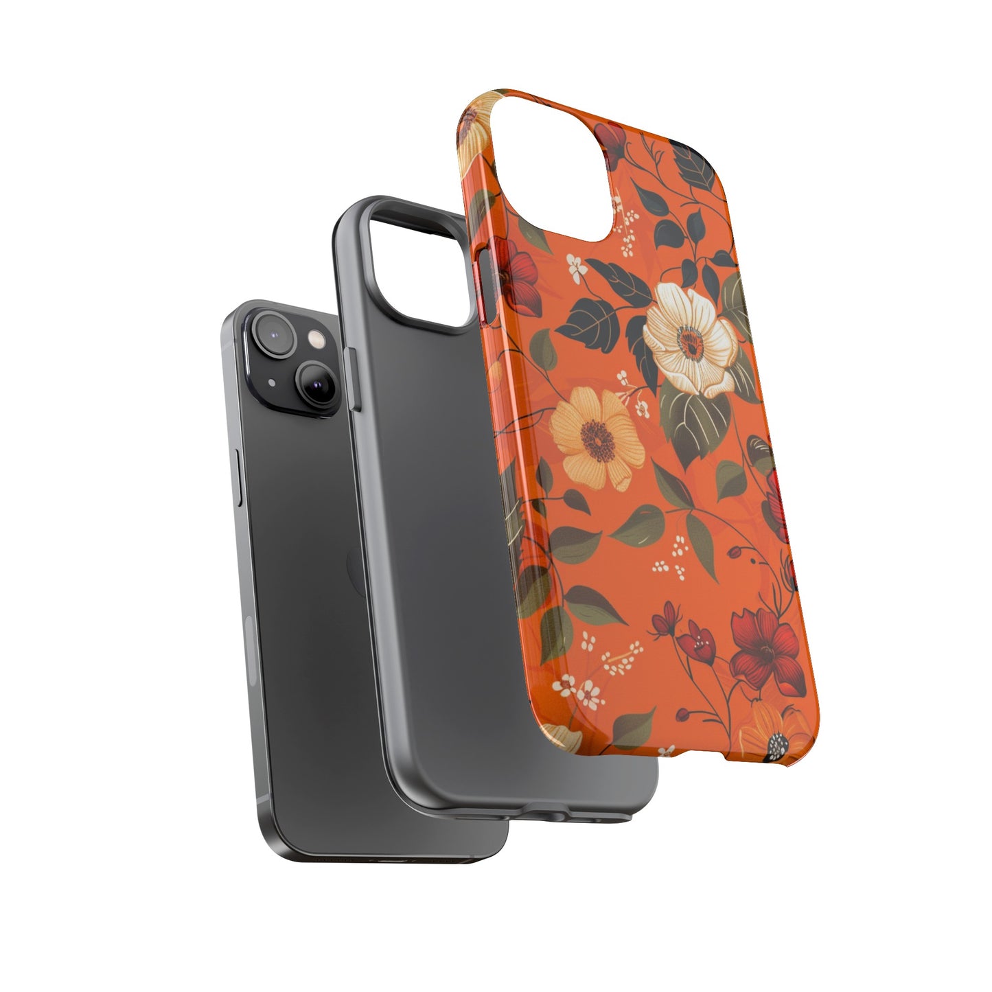 Orange Floral Phone Tough Case