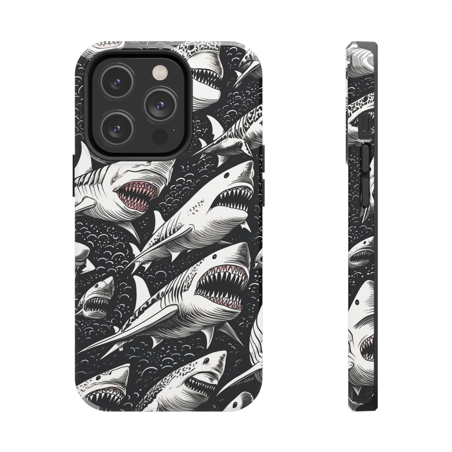 Deep Blue Mystery: Majestic Shark Design | Aquatic Adventure iPhone Case