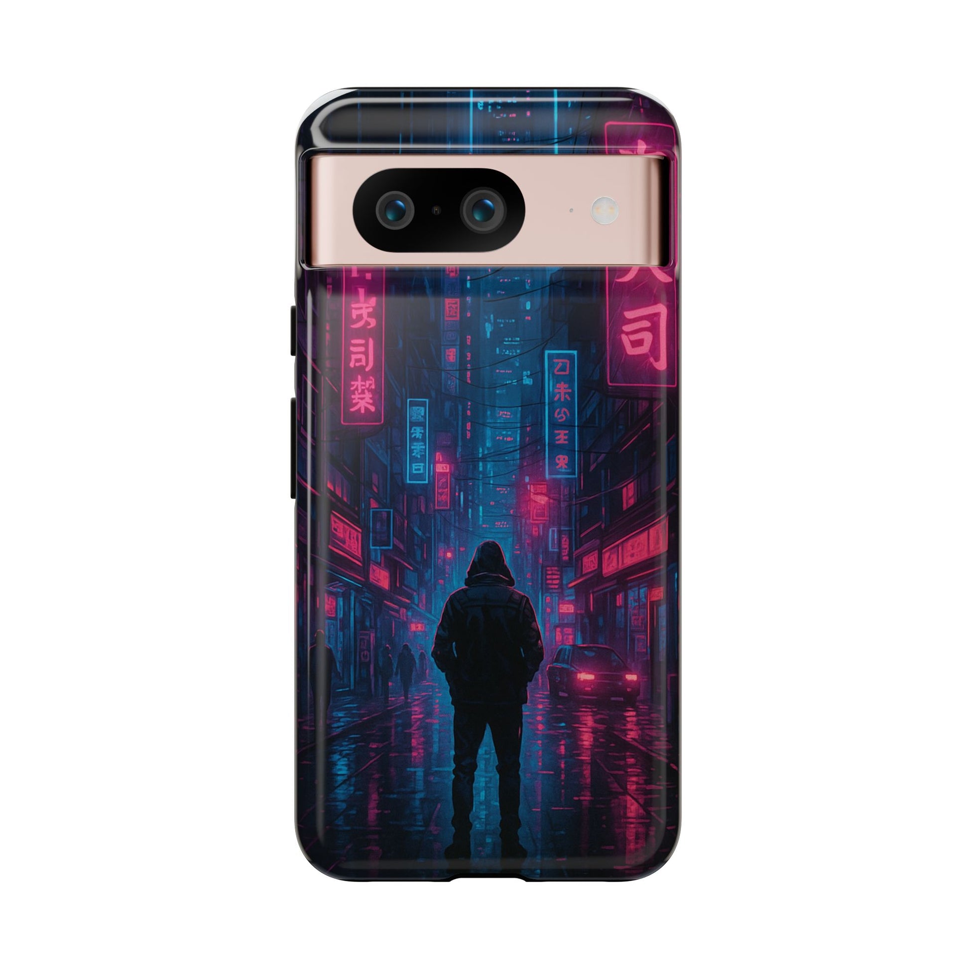 Neon retro-futuristic cyberpunk phone cover
