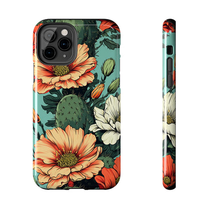 Desert Dream: Retro Vibe Cactus Tough iPhone Case