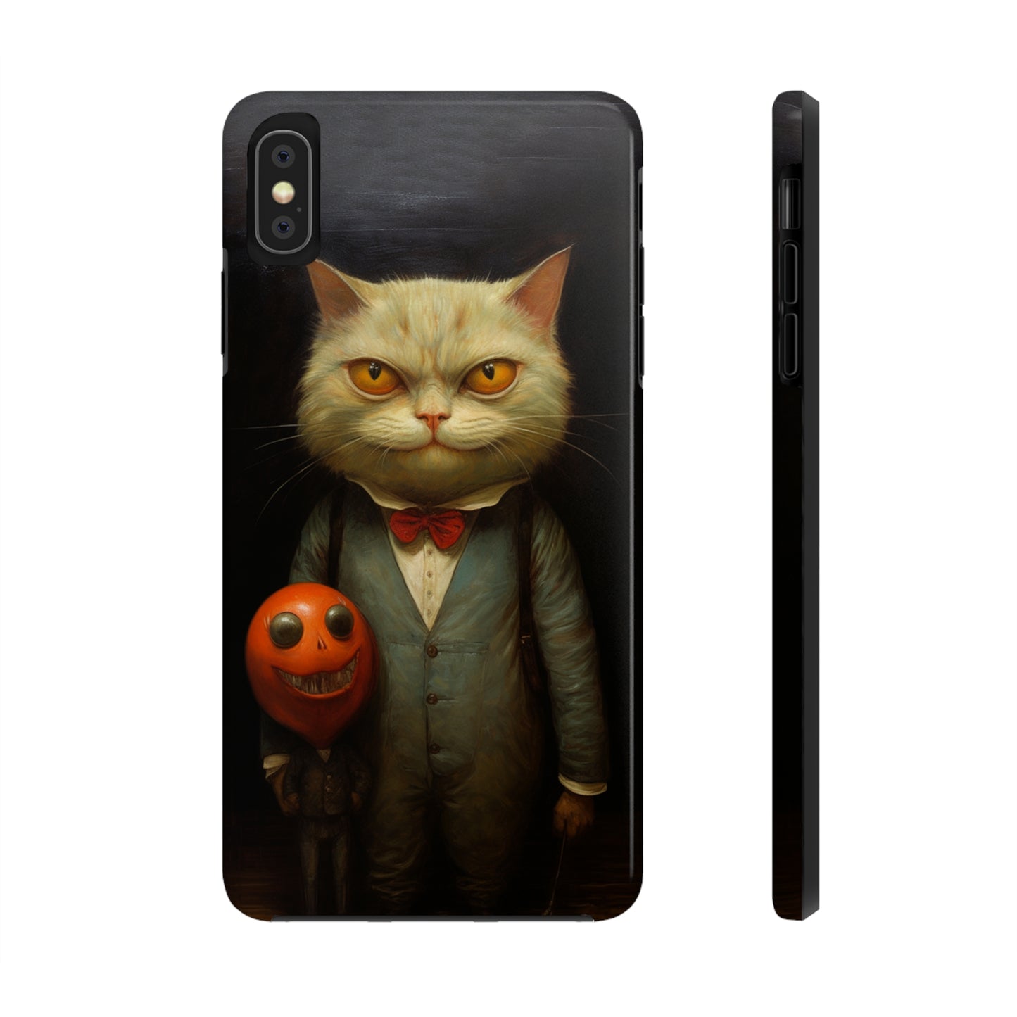 Creepy Spooky Halloween Cat iPhone Case | Dark Academia, Goth