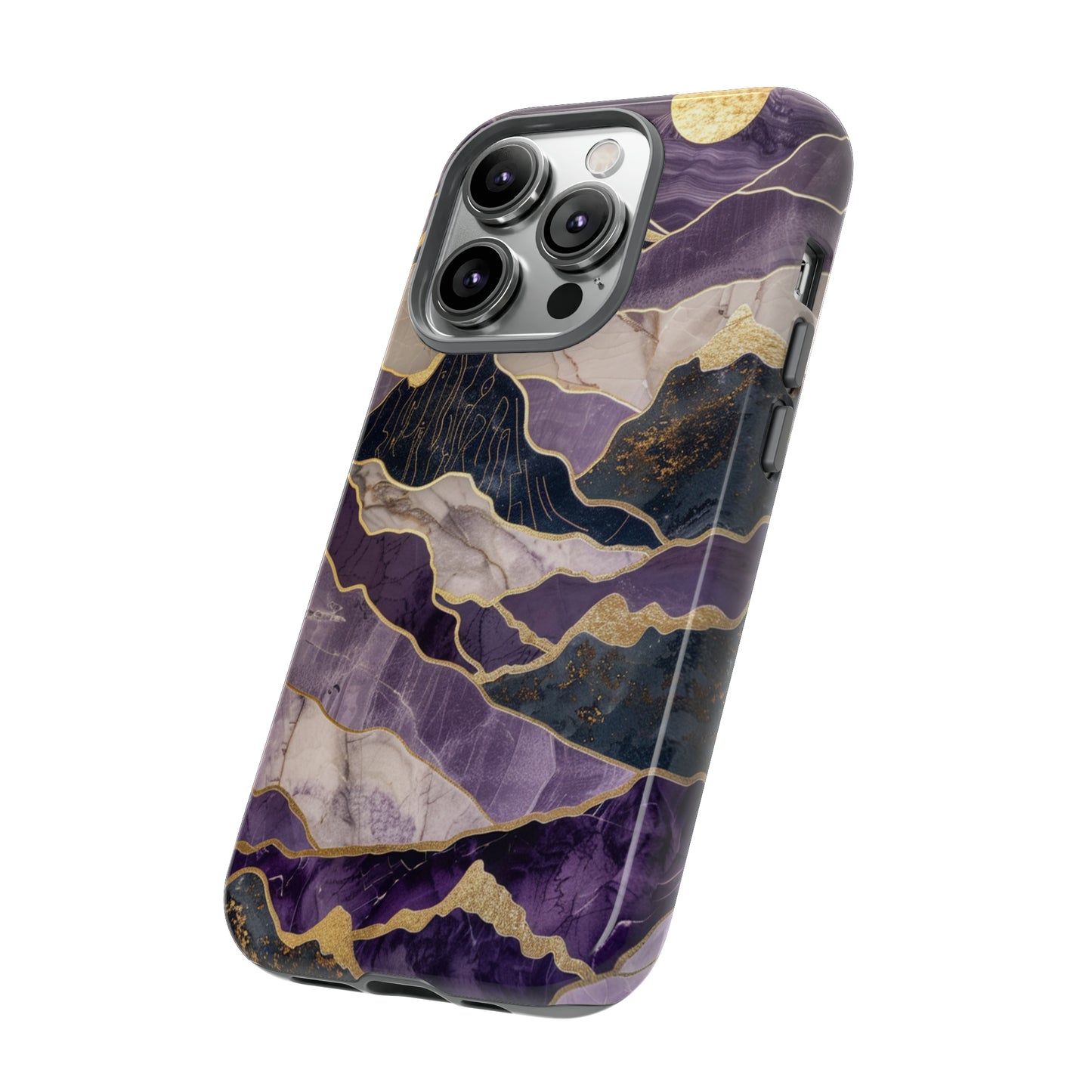 Abstract Purple Gold Mountain Phone Case