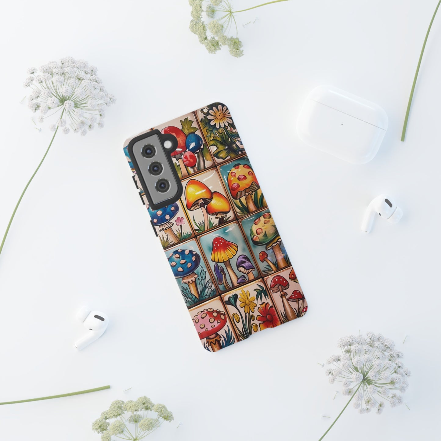 Trippy Magic Mushroom Tile  Abstract Art Phone Case