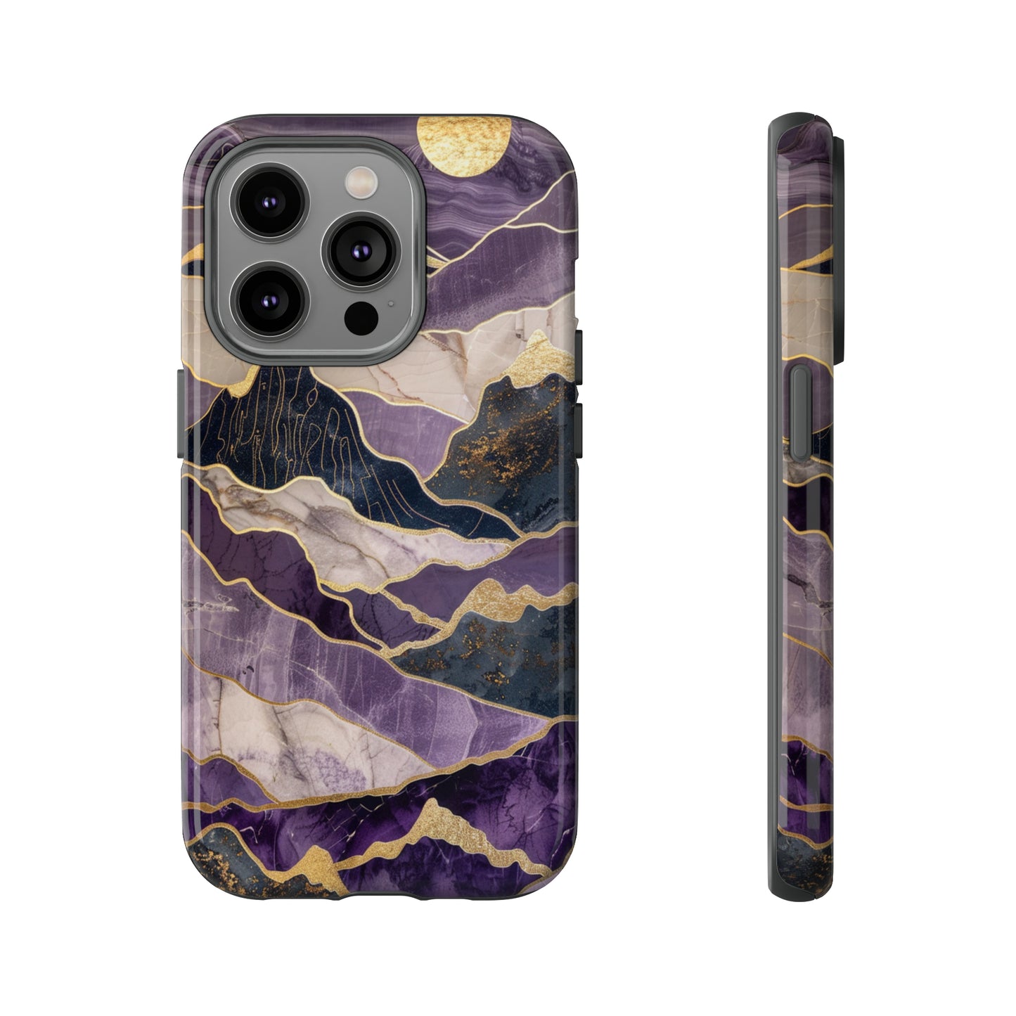 Abstract Purple Gold Mountain Phone Case