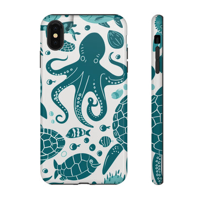 Undersea World Octopus, Turtle, Manta Ray Phone Case