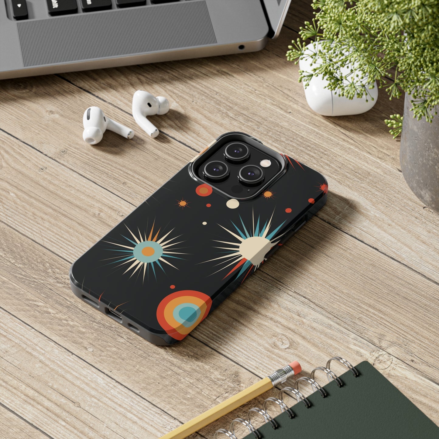 Mid-Century Atomic Age Tough iPhone Case | Retro Phone Cover