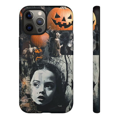 Vintage Halloween Collage Wednesday Goth Style Jackolantern Spooky Phone Cover