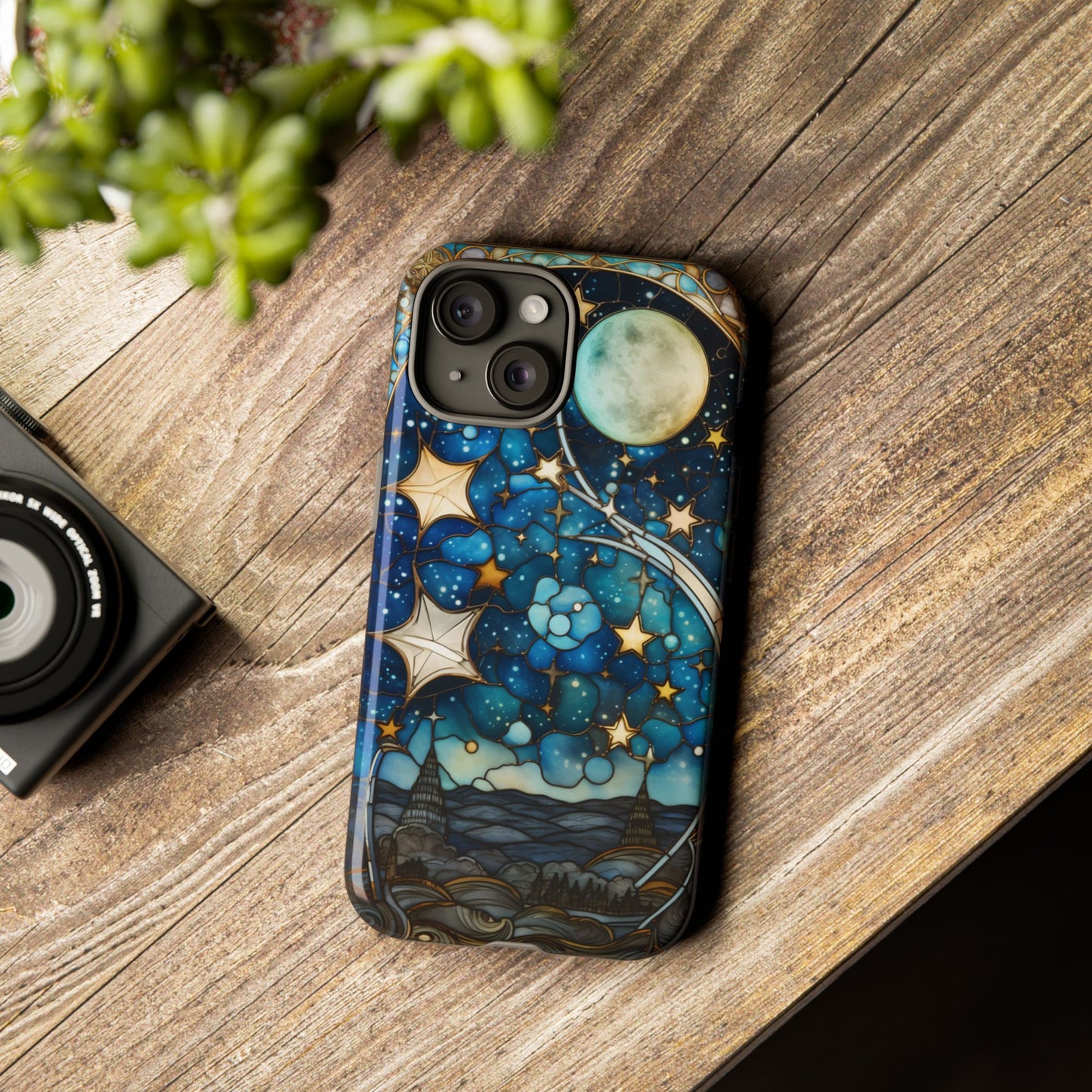 Boho Starry Night Stained Glass Artistry Phone Cover