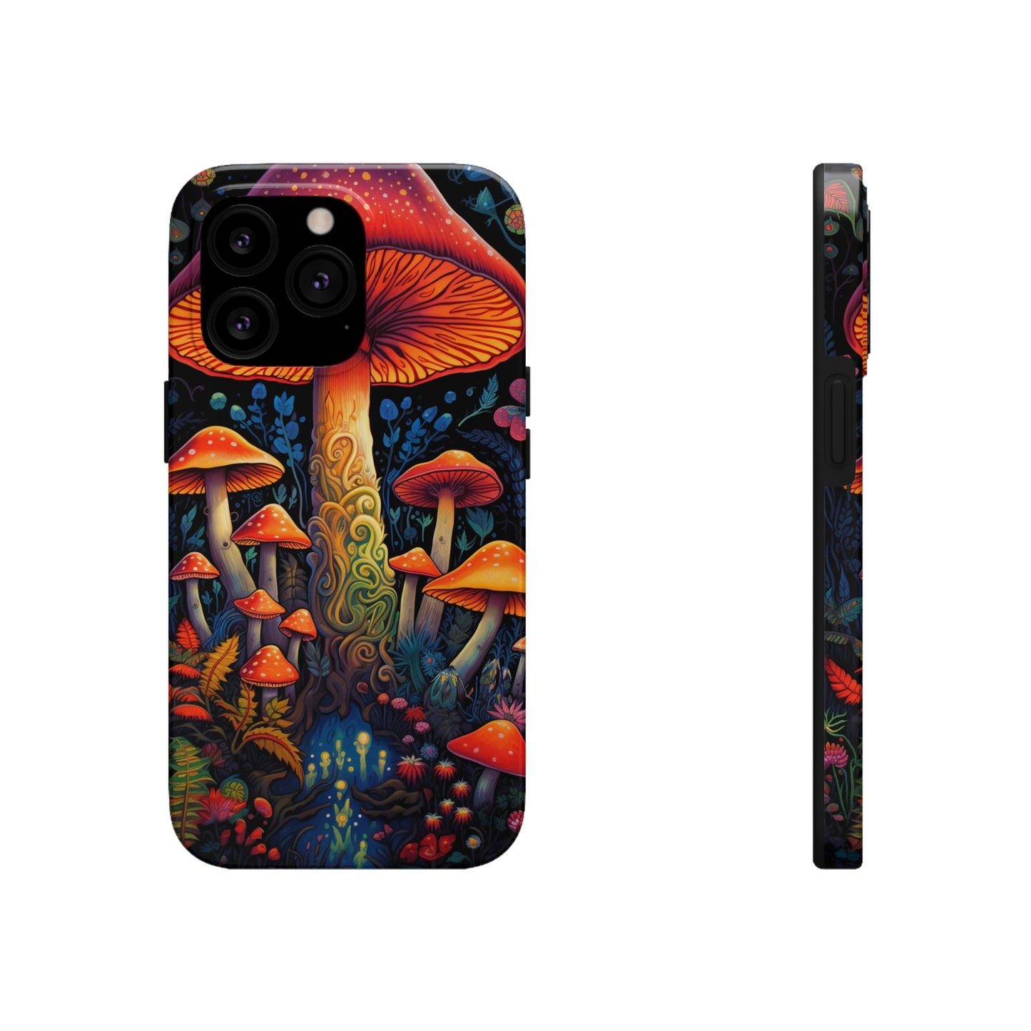 Trippy Magic Mushroom Tough iPhone Case | Psychedelic Art Phone Cover