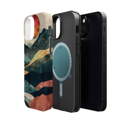 Retro iPhone Case Mountain Sunset MagSafe Phone Case