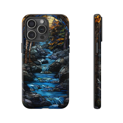 Stained Glass Stone Bridge and River Art Phone Case