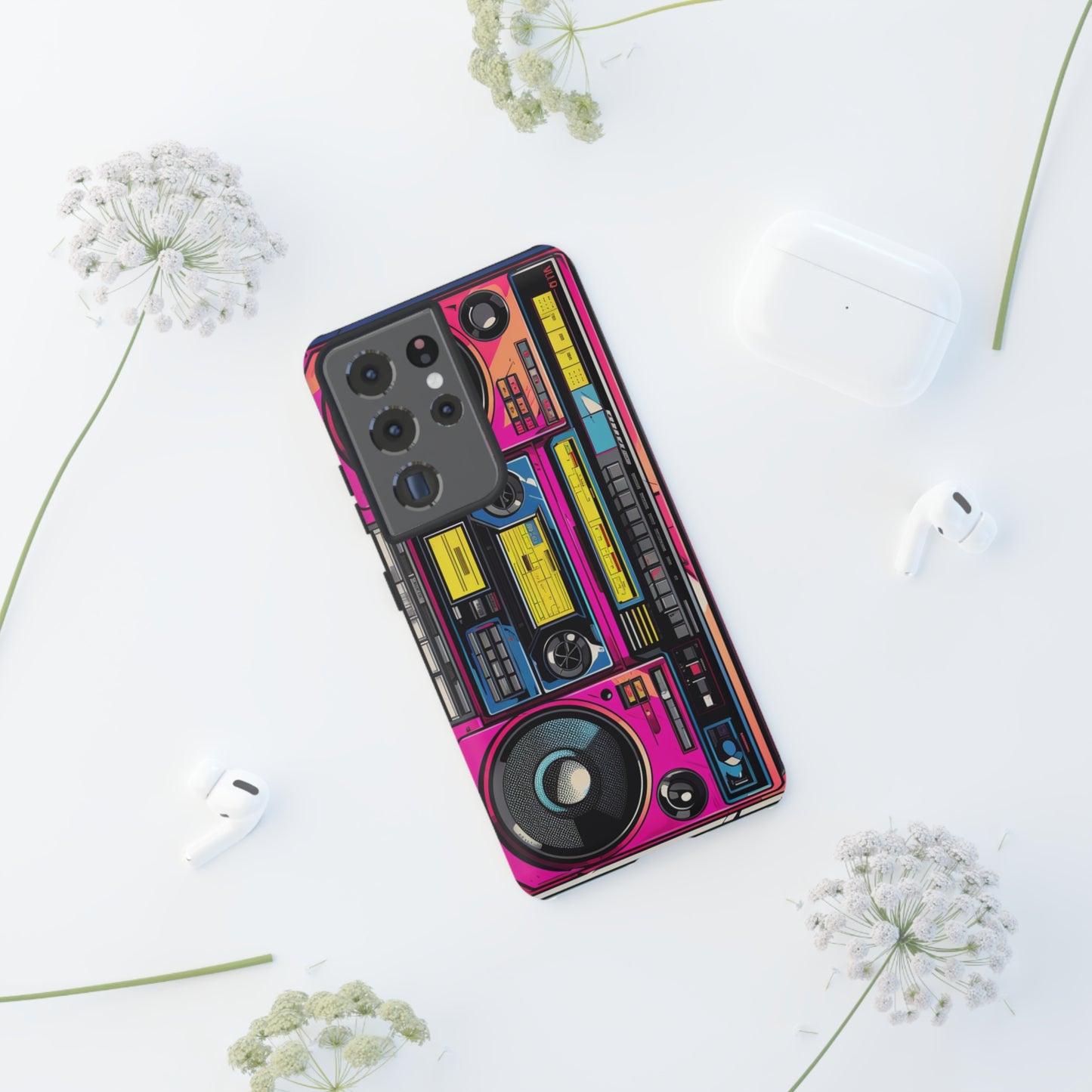 Boombox Hip Hop Music iPhone Case | Embrace Retro Vibes with Urban Beats for Google Pixel, iPhone, and Samsung Cases