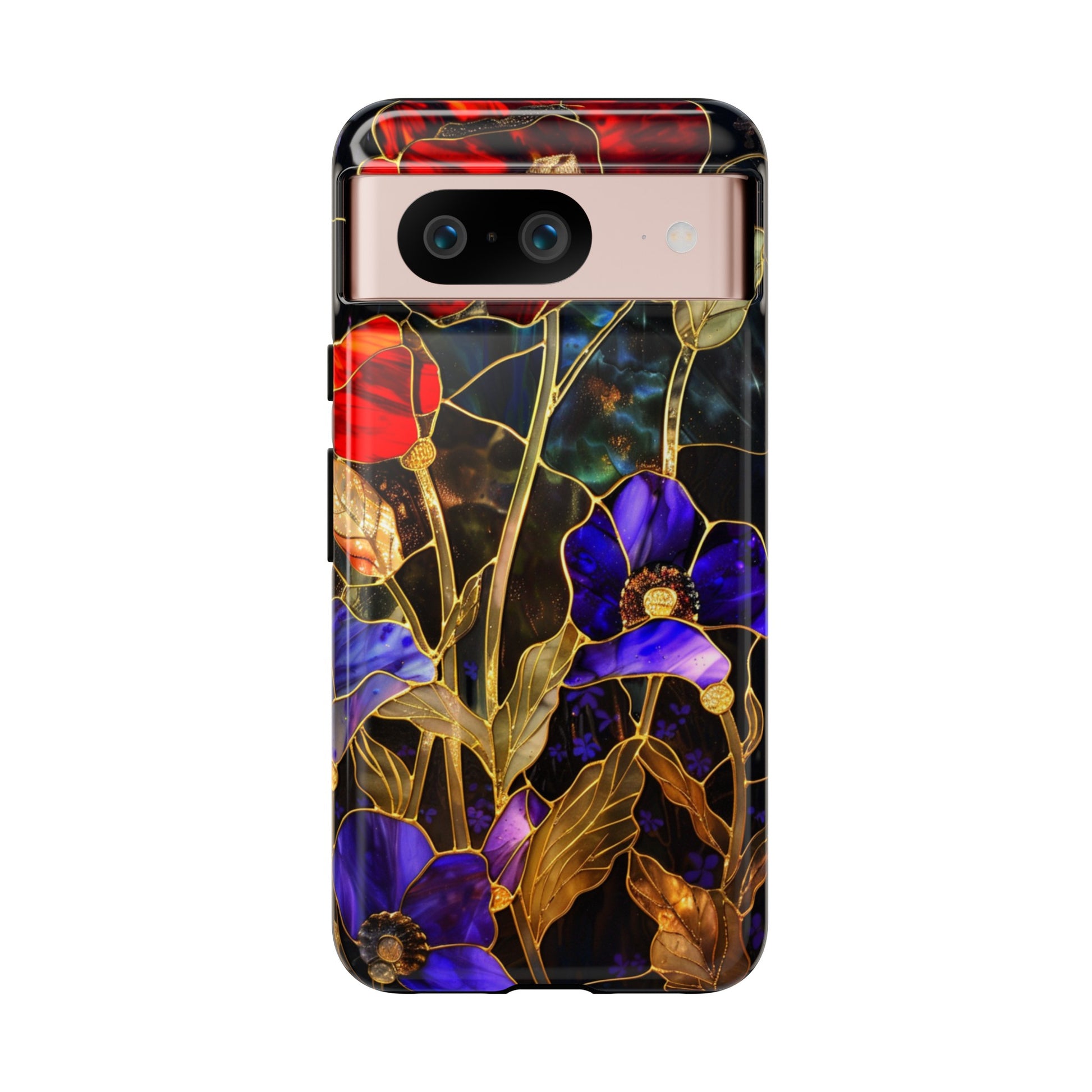 Elegant stained glass floral phone case for Google Pixel