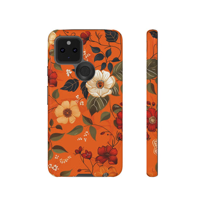 Orange Floral Phone Tough Case