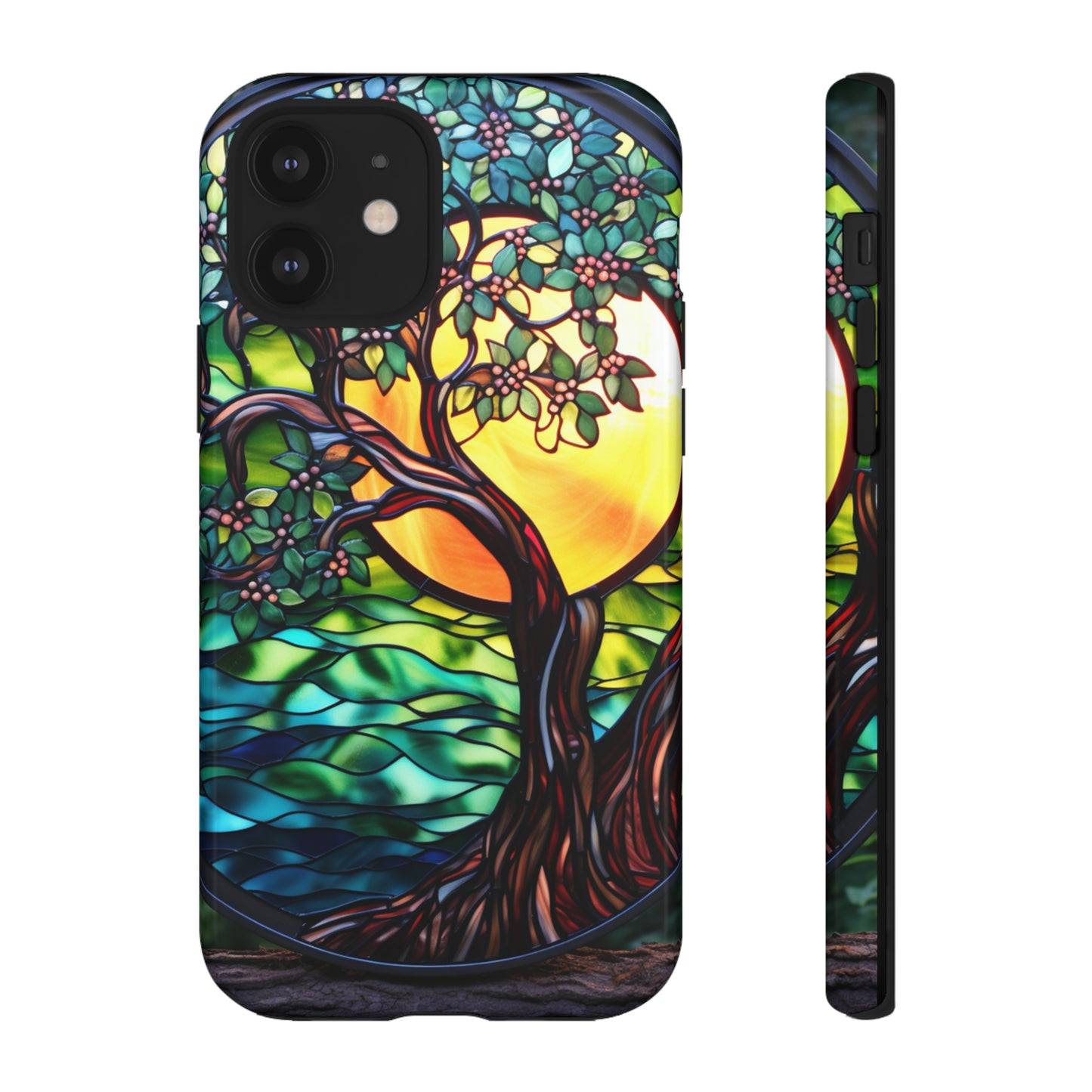 Stained Glass Mosaic Tile Tree of Life Full Moon