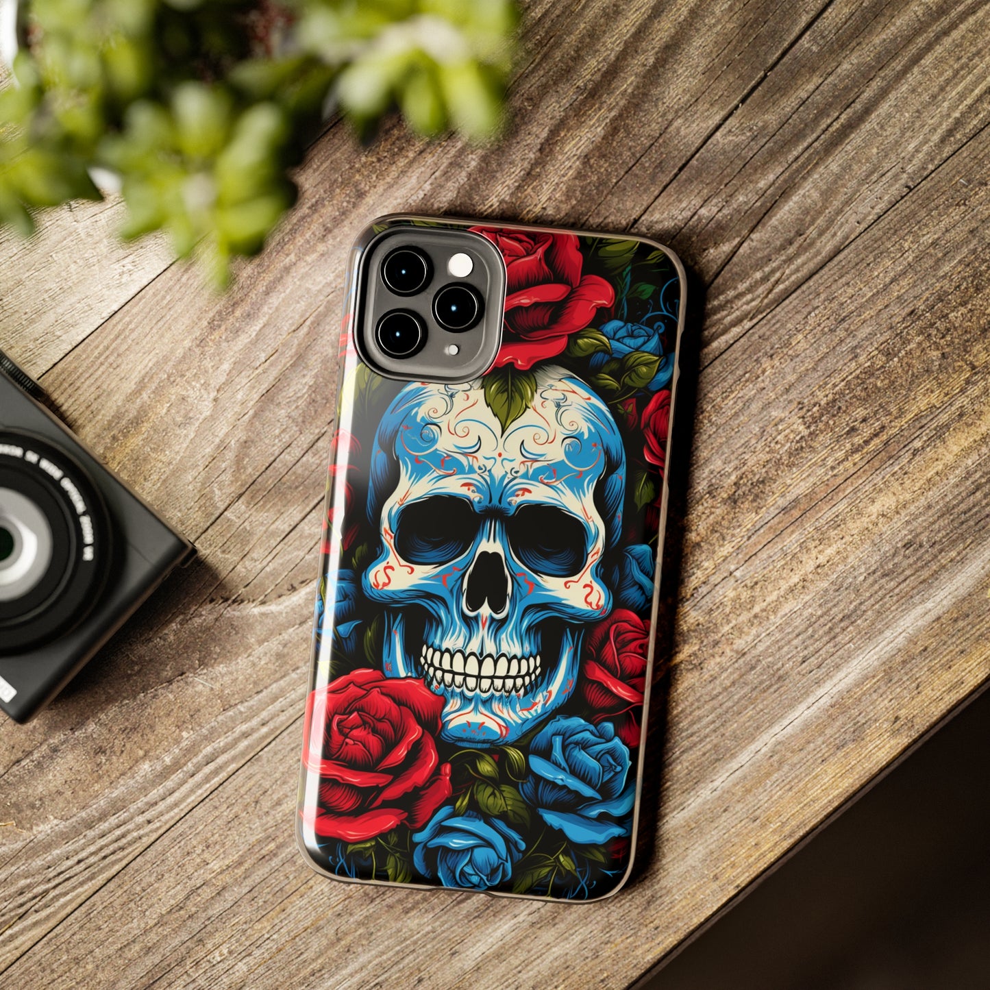 Skull and Roses iPhone Case | Edgy Elegance and Timeless Beauty