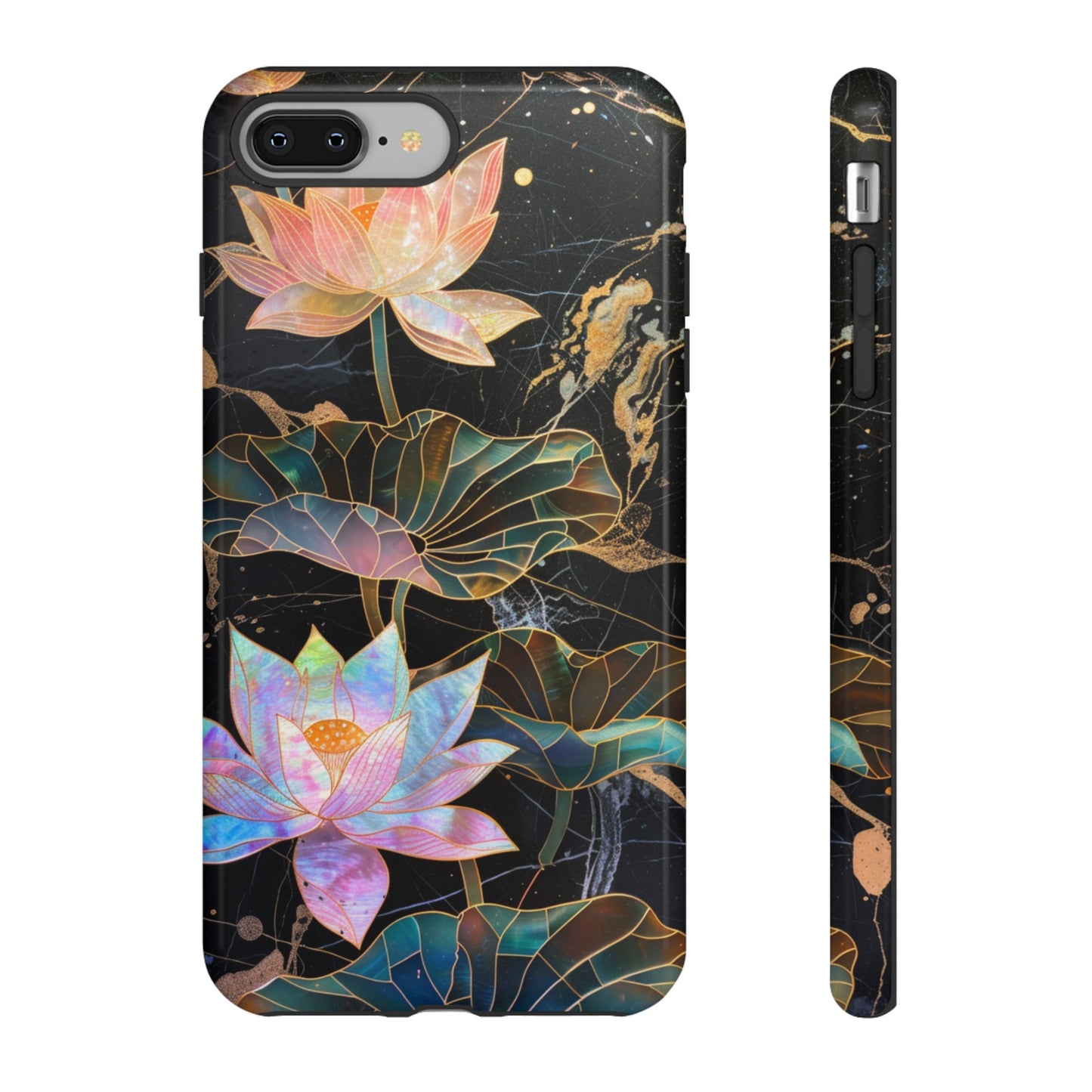 Zen Stained Glass Lotus Floral Design Phone Case