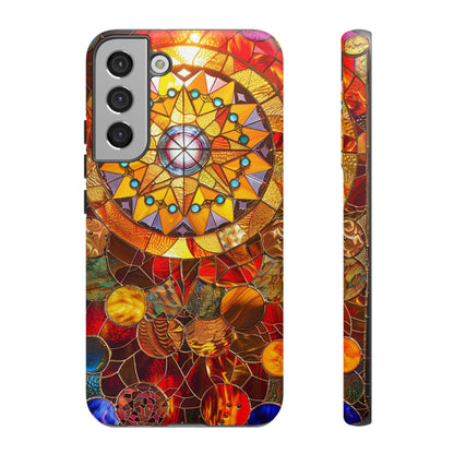 Cosmic Stained Glass Mandala Phone Case