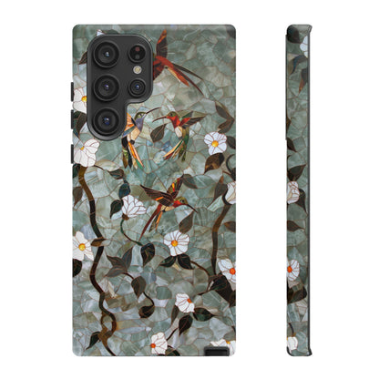 Stained Glass Hummingbirds and Flowers iPhone Case