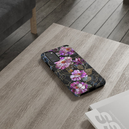 Magenta Color Floral Stained Glass Phone Case