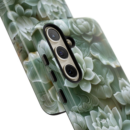 Green Jade Lotus Floral Art Phone Case