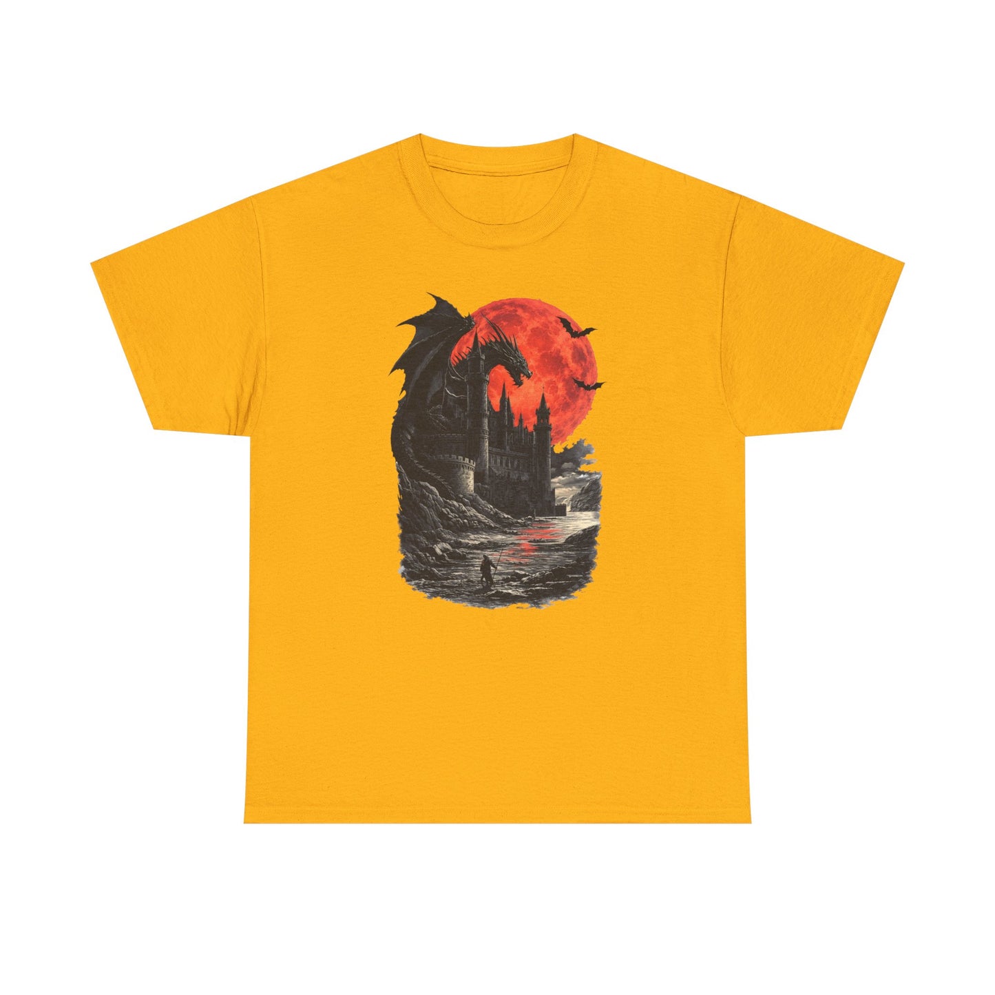 Medieval Dragon Dark Fantasy T Shirt Gothic Graphic Tee