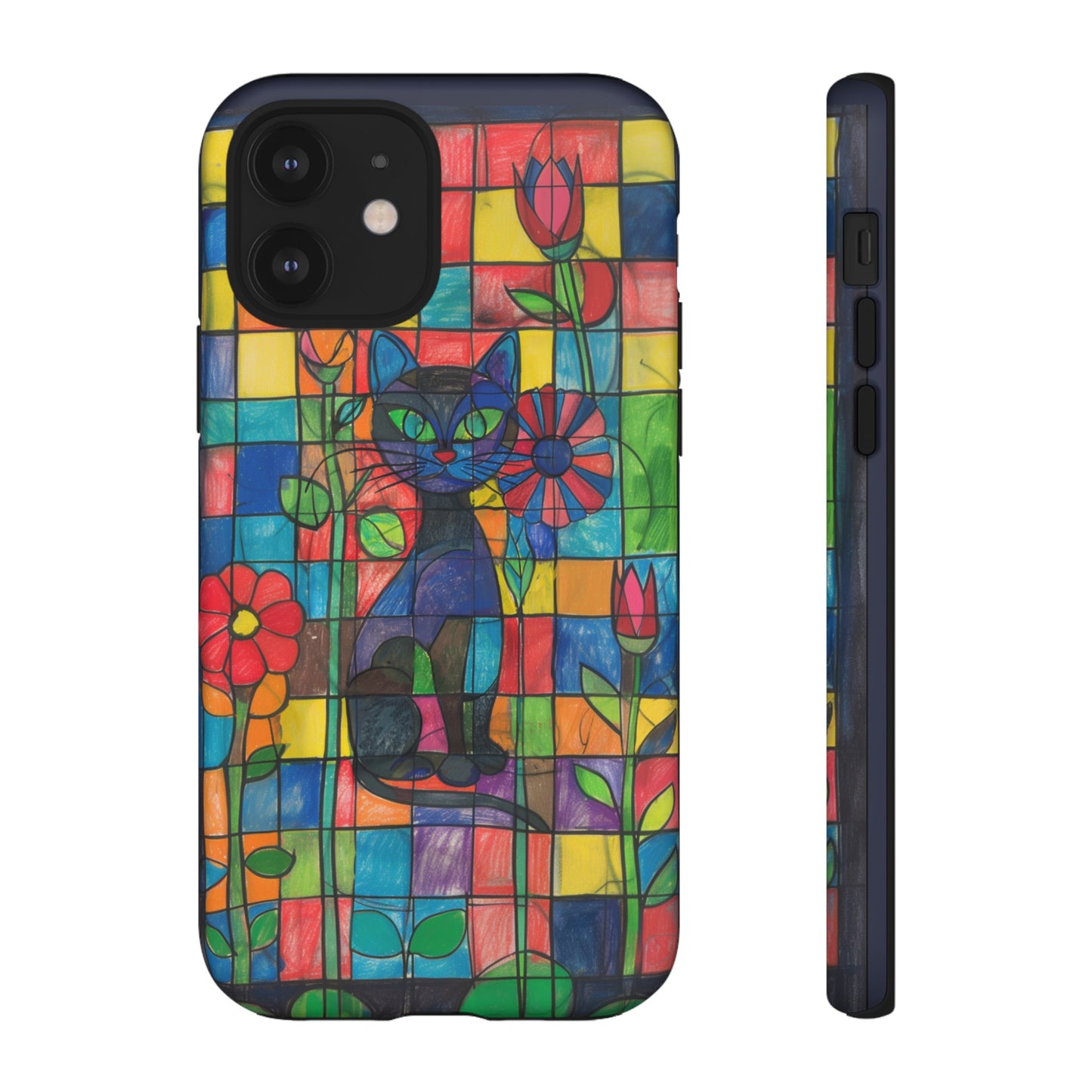 Cat in the Stained Glass Garden Phone Case