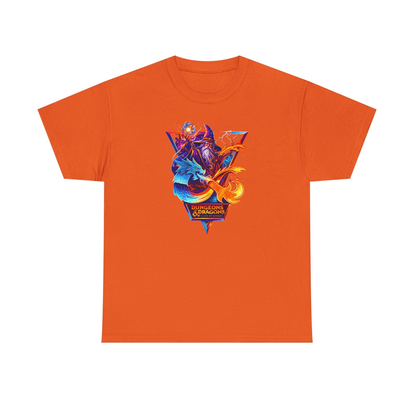 Fantasy Dungeons & Dragons Wizard and Dragon Retro Fantasy T-Shirt