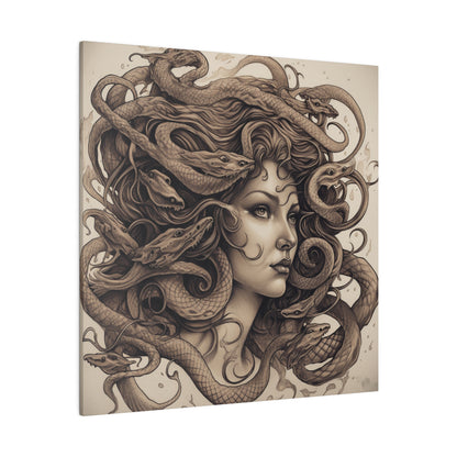 Surrealist Pop Art AI generated Don't look it's Medusa | Stretched Canvas Print