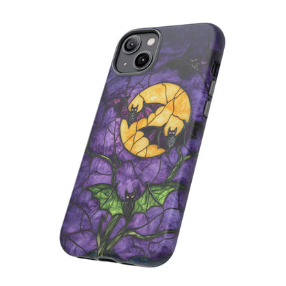 Full Moon Stained Glass Style Halloween Bats Phone Case