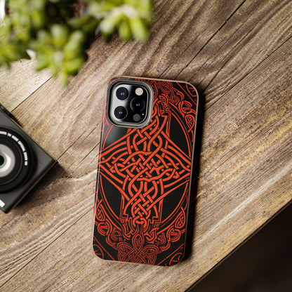 Eternal Weave iPhone Case, Red Celtic Tribal Knots | Timeless Symbolism iPhone Case for Models 11 through 14 Pro Max