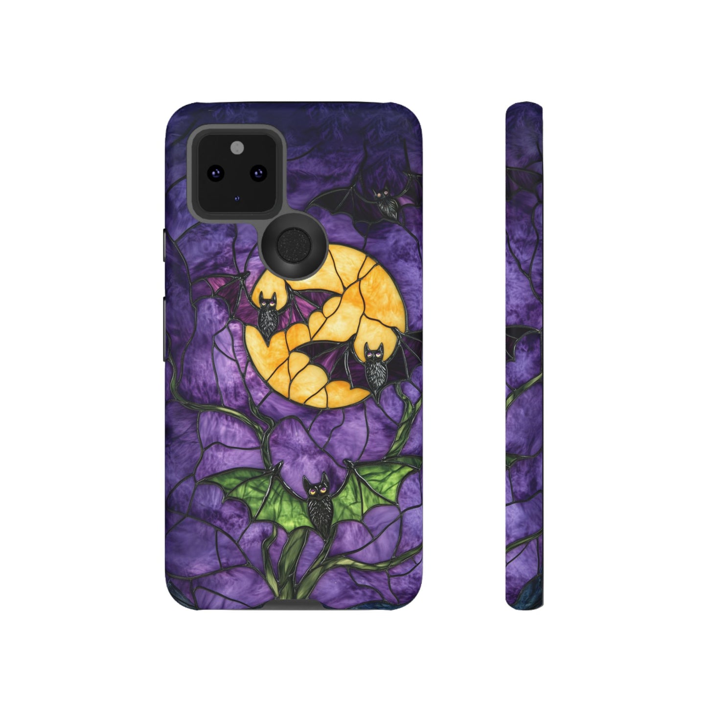 Full Moon Stained Glass Style Halloween Bats Phone Case