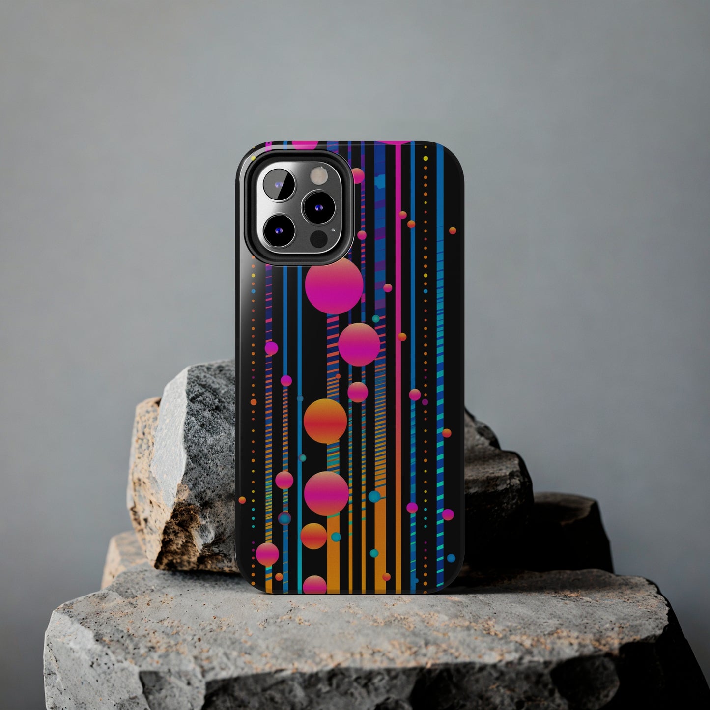 Experience a Blast from the Past: Retro Psychedelic Bubbles Tough Case for Apple iPhone Models