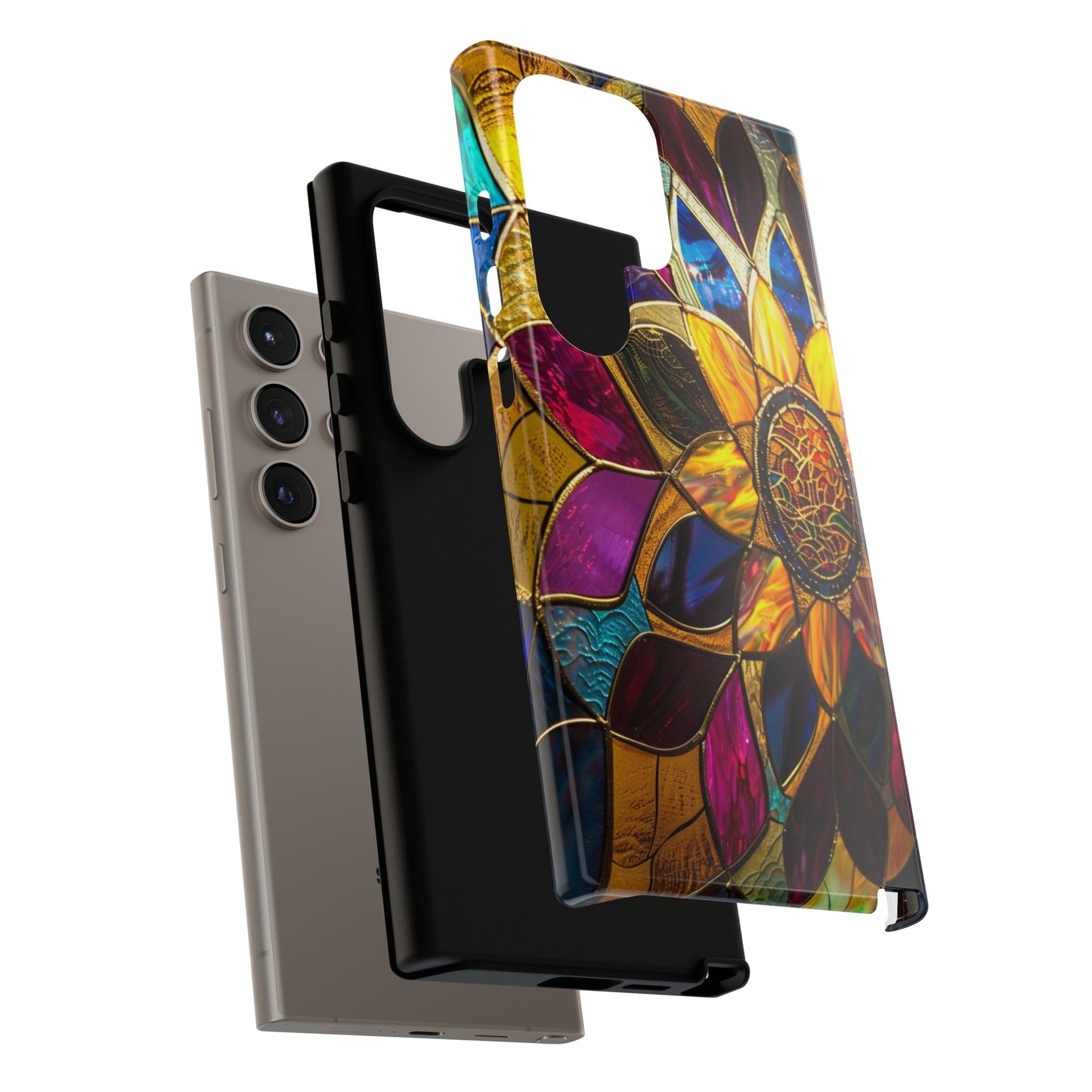 Cosmic Stained Glass Mandala Phone Case