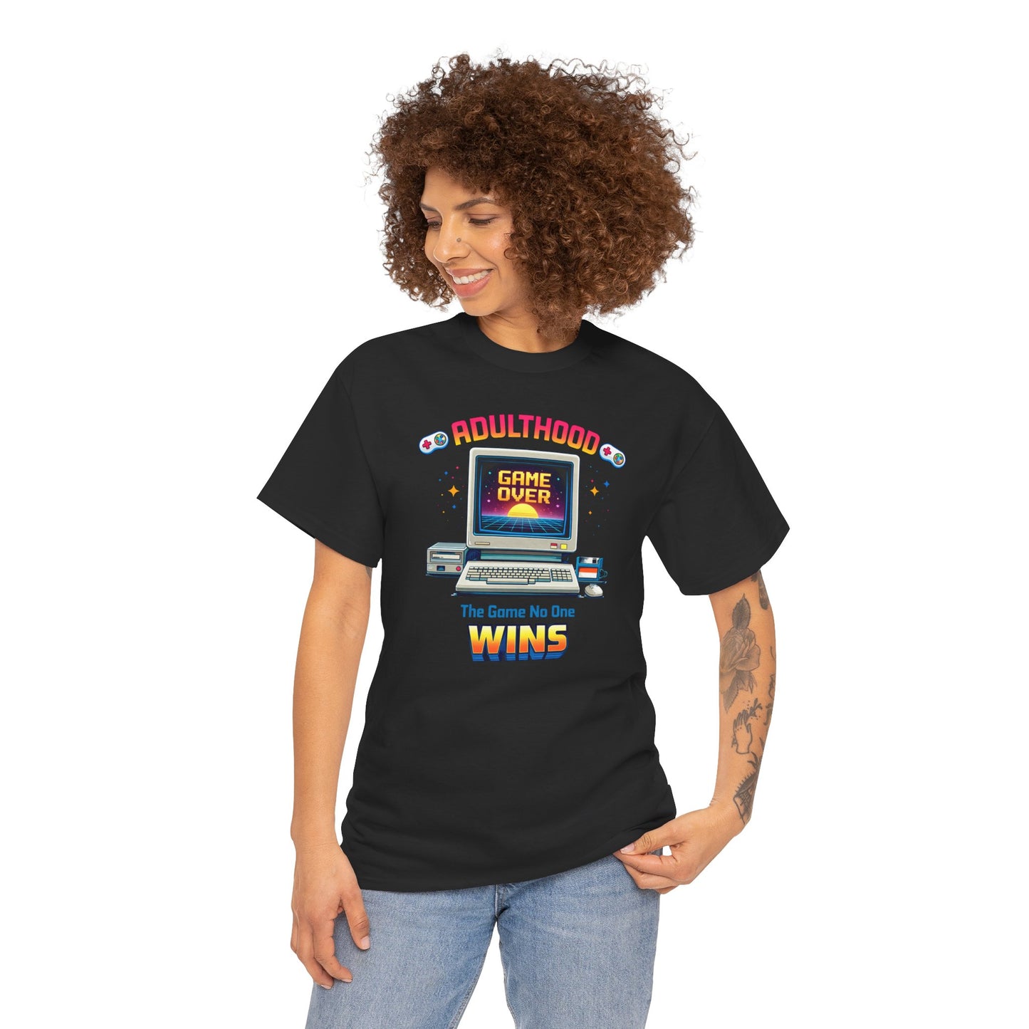 retro arcade humor adulthood graphic tee