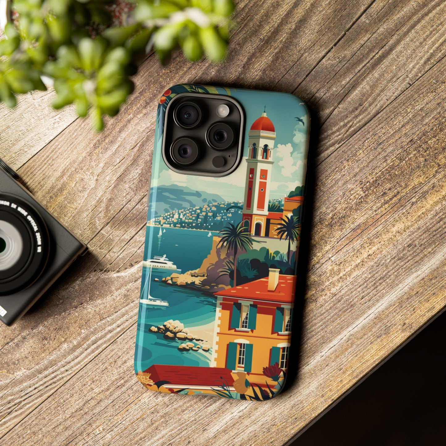 Midcentury French Riviera Landscape Painting Phone Case