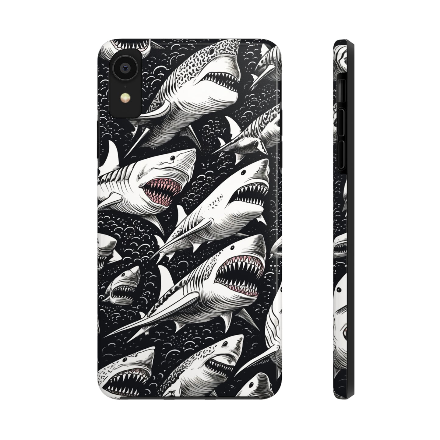 Deep Blue Mystery: Majestic Shark Design | Aquatic Adventure iPhone Case