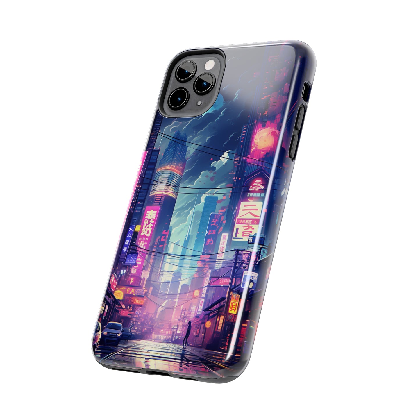 Synthwave Japanese Cyberpunk Night City iPhone Case