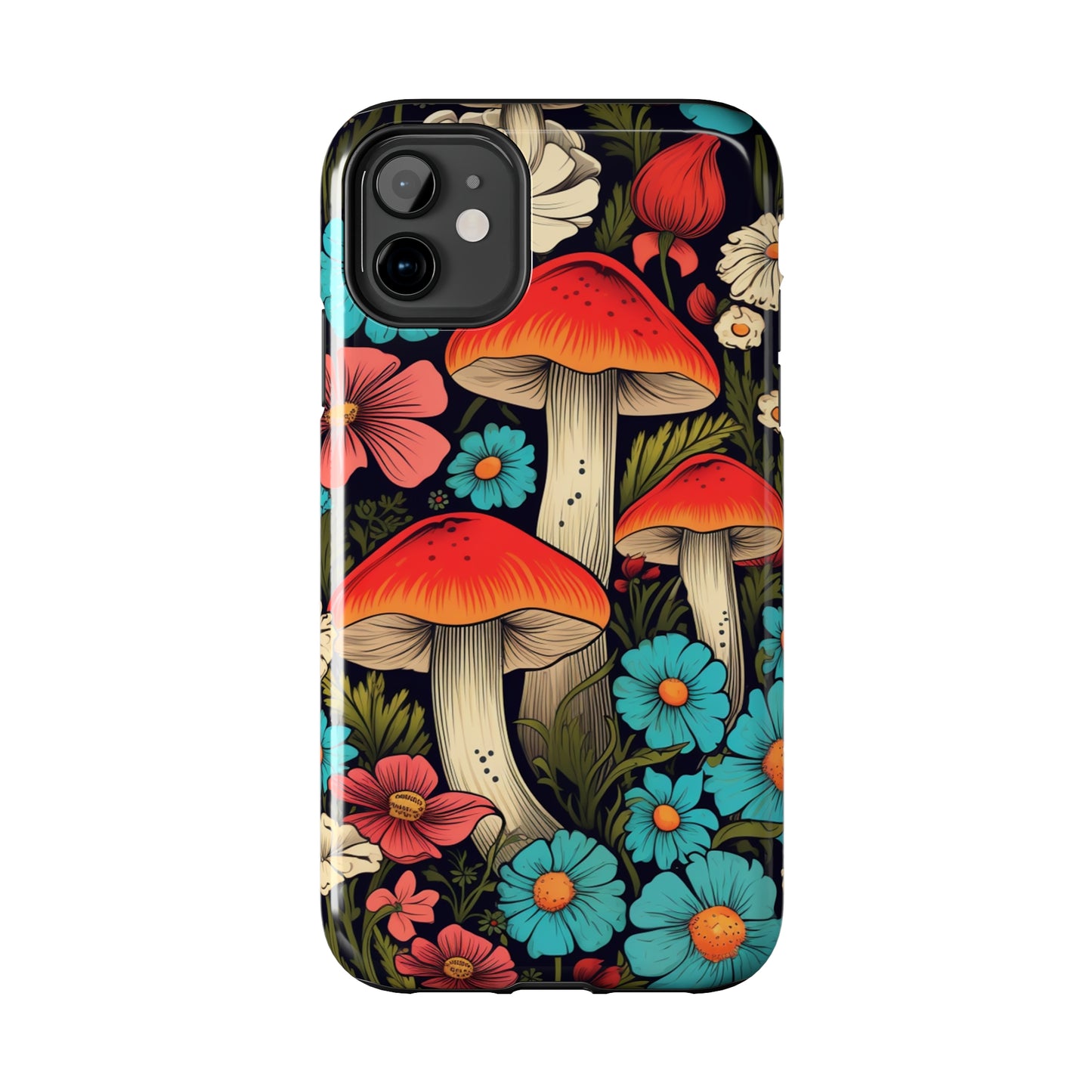 Psychedelic Retro Mushrooms iPhone case | Dive into Vintage Vibes