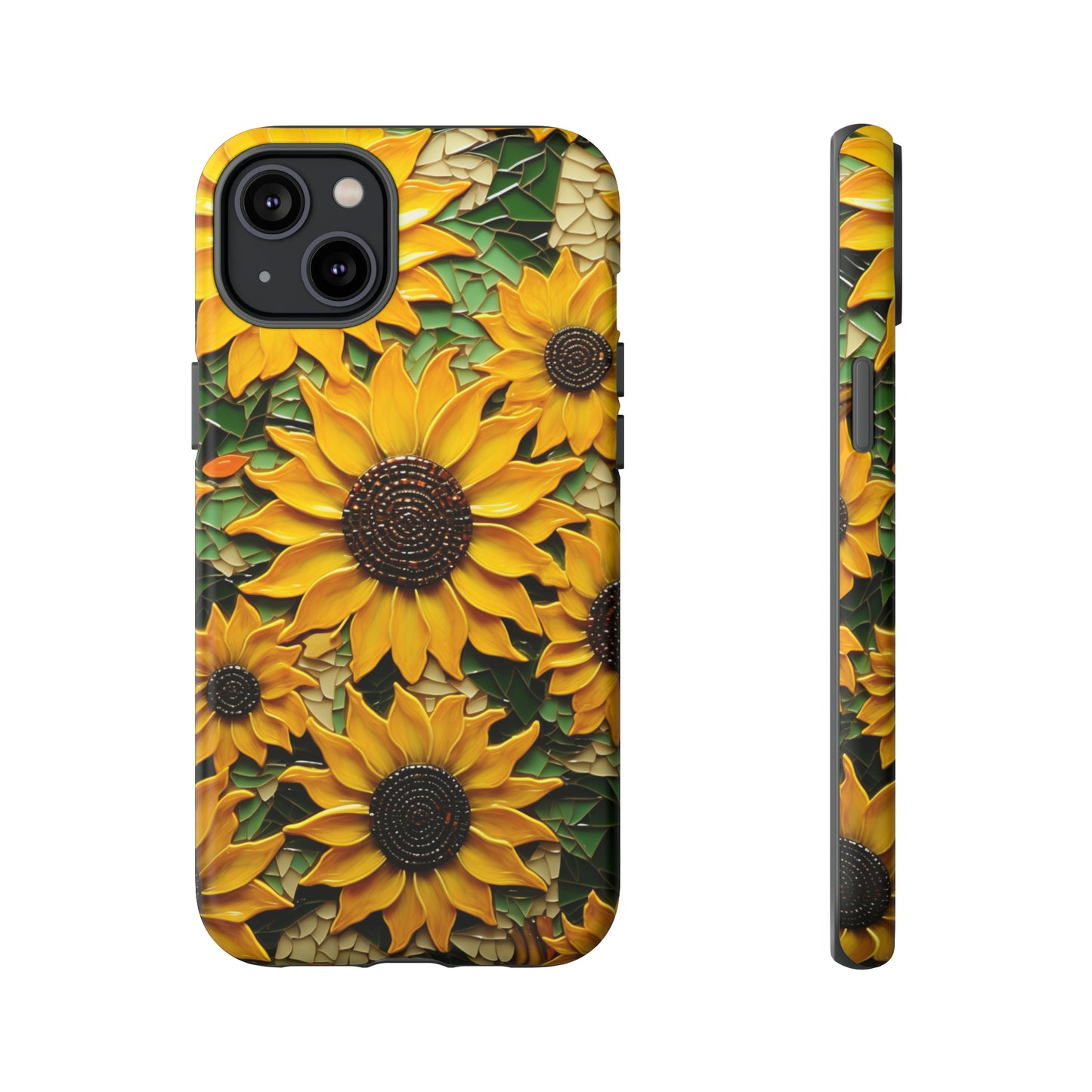 Sunflower Floral Color Explosion Mosaic Glass