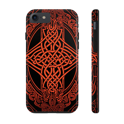 Eternal Weave iPhone Case, Red Celtic Tribal Knots | Timeless Symbolism iPhone Case for Models 11 through 14 Pro Max